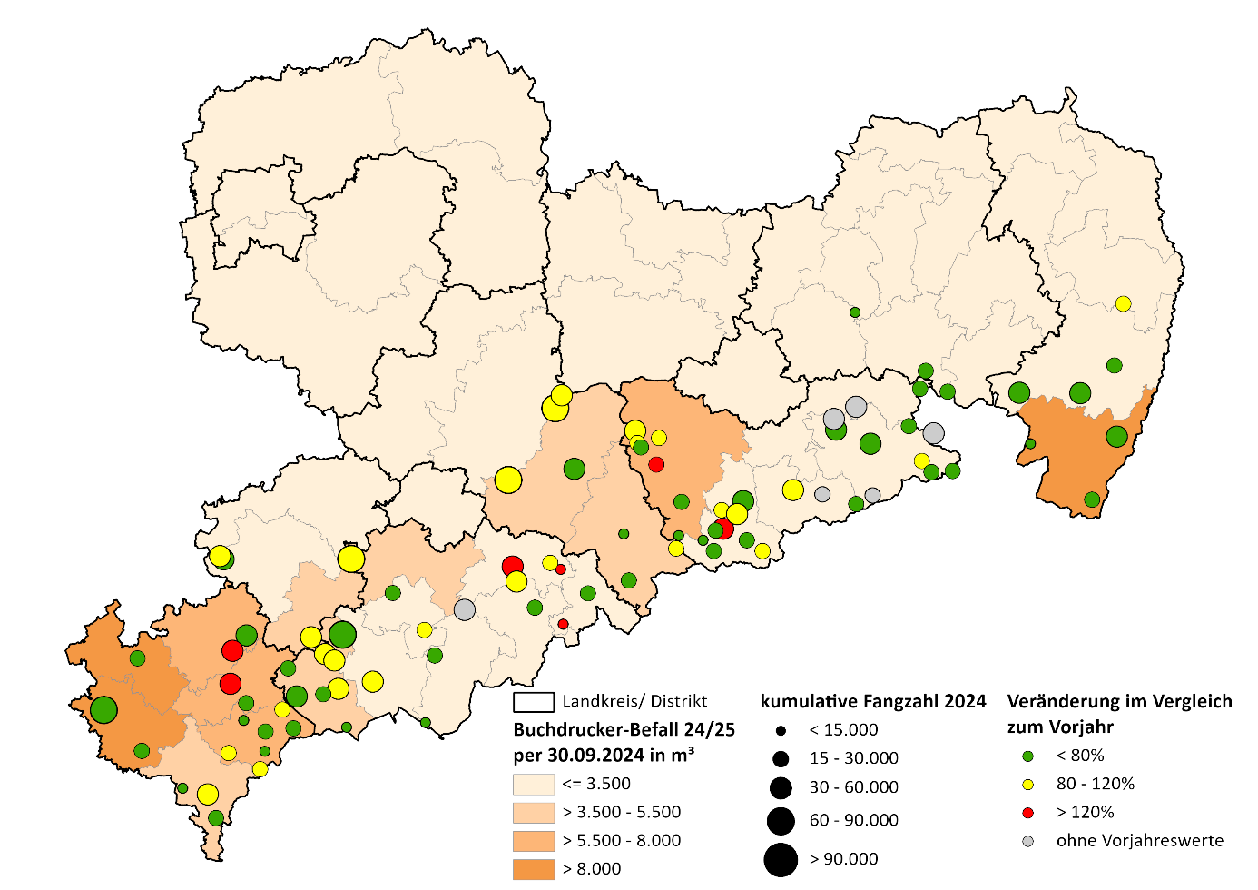 Übersichtskarte von Sachsen