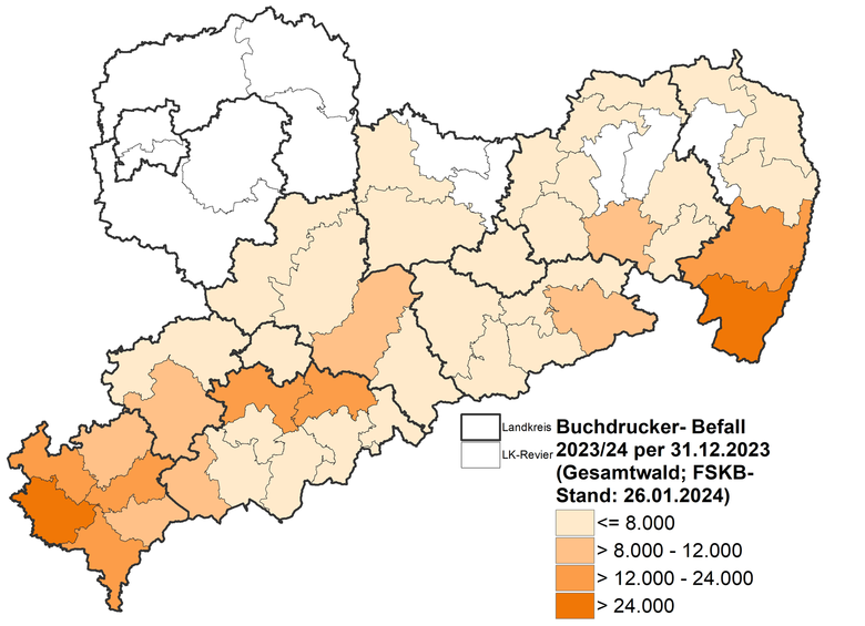 Übersichtskarte von Sachsen
