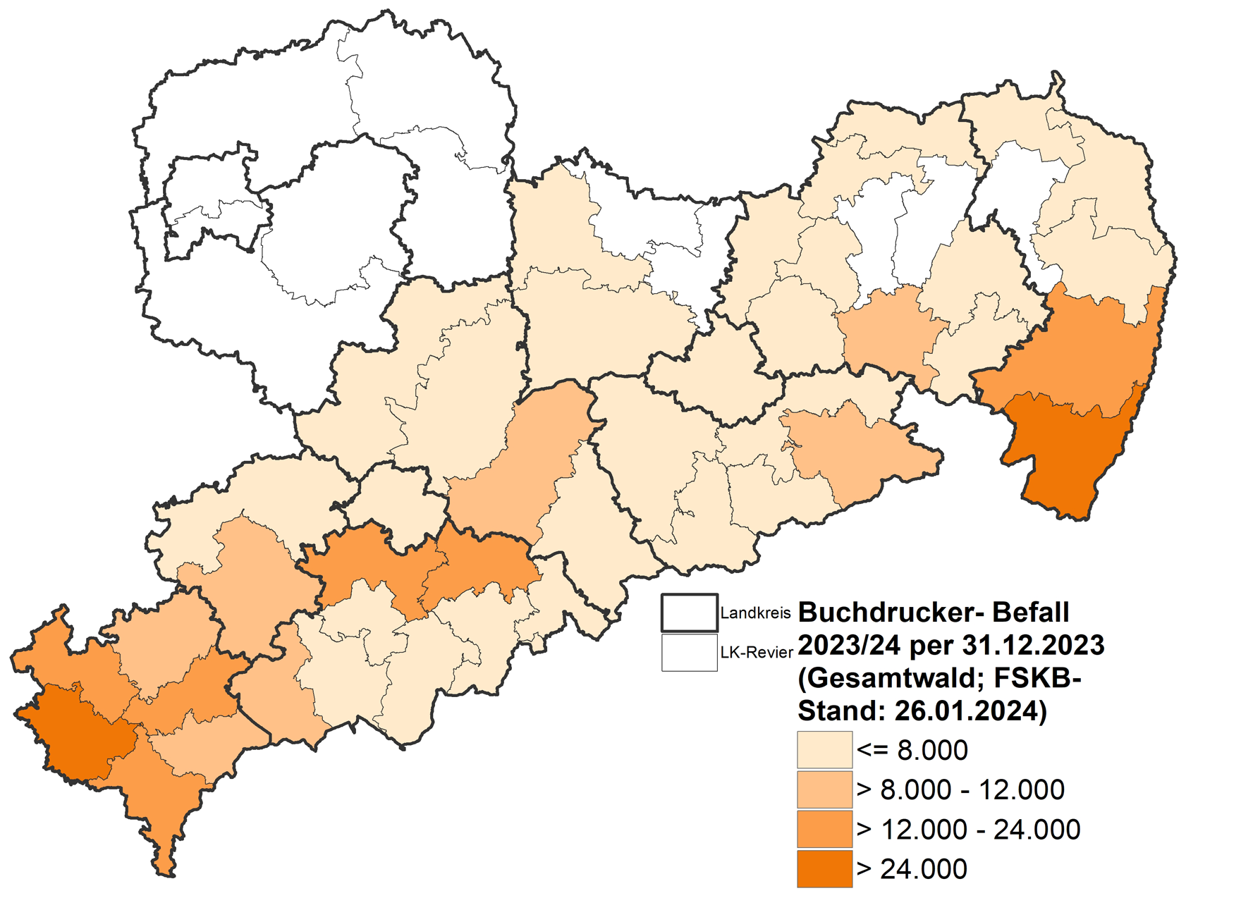 Übersichtskarte von Sachsen