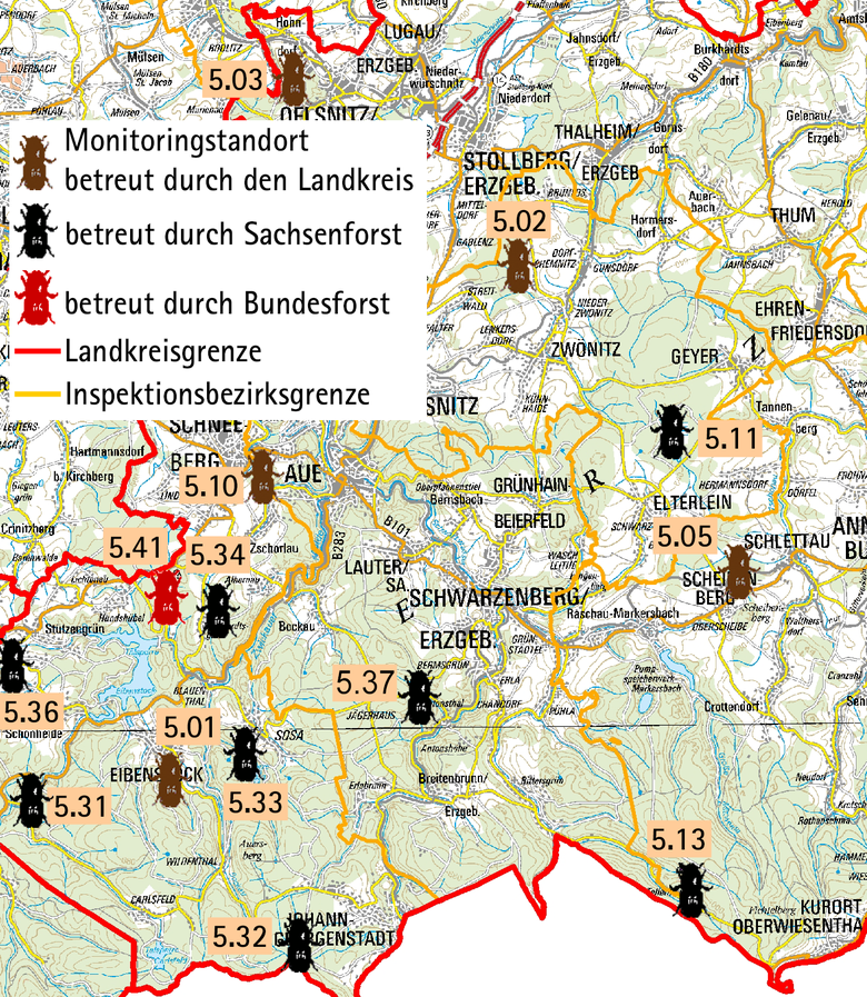 Übersichtskarte der Monitoringstandorte